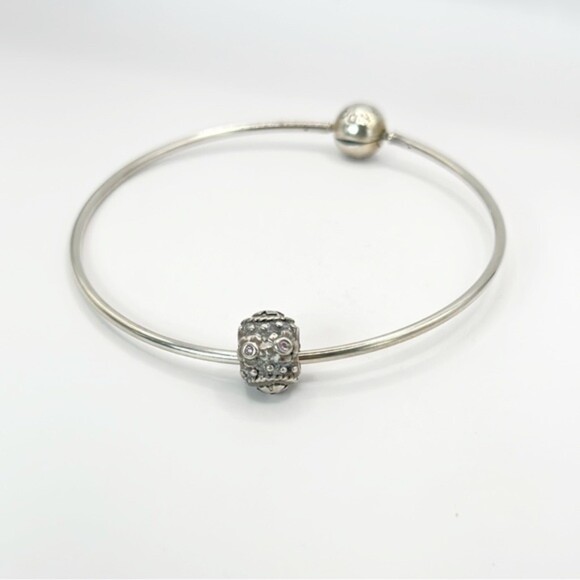 Pandora Easter Bunny Decorative Egg Bead Pink CZ Retired Athentic Charm - Picture 3 of 4